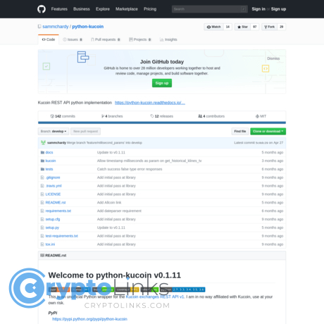KuCoin API - Github.com - Cryptocurrency API