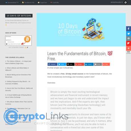 Learn The Fundamentals Of Bitcoin 10daysofbitcoin Com - 