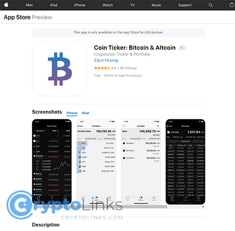 Coin Ticker: Bitcoin & Altcoin