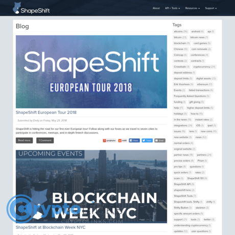 Shapeshift blog