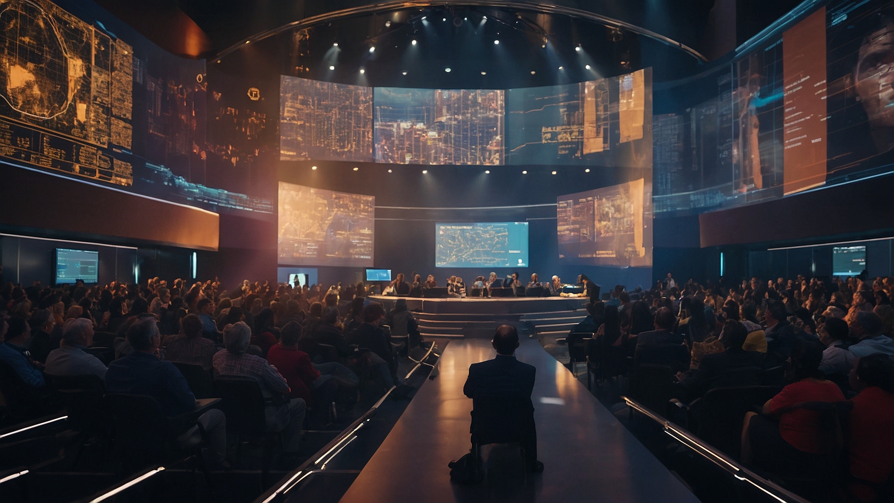 animation featuring a lively crypto town hall meeting