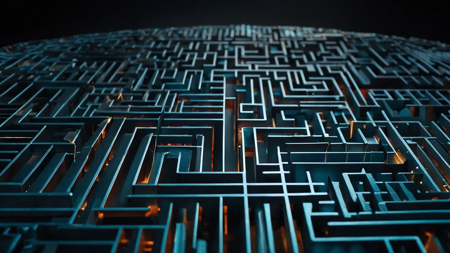 graphical maze with crypto icons facing barriers like regulatory walls
