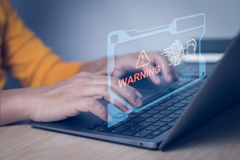 user shows a warning about use of intelligent technology (Ai).