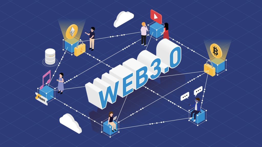 WEB3.0 network isometric illustration vector