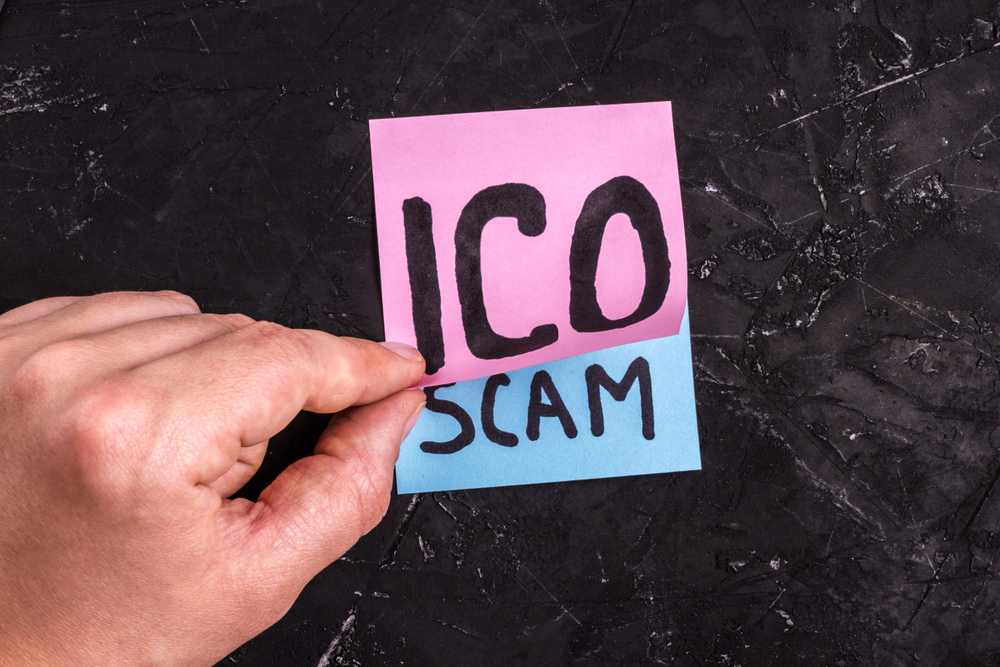 Scam in the crypto currency concept. Fraud at startup ICO