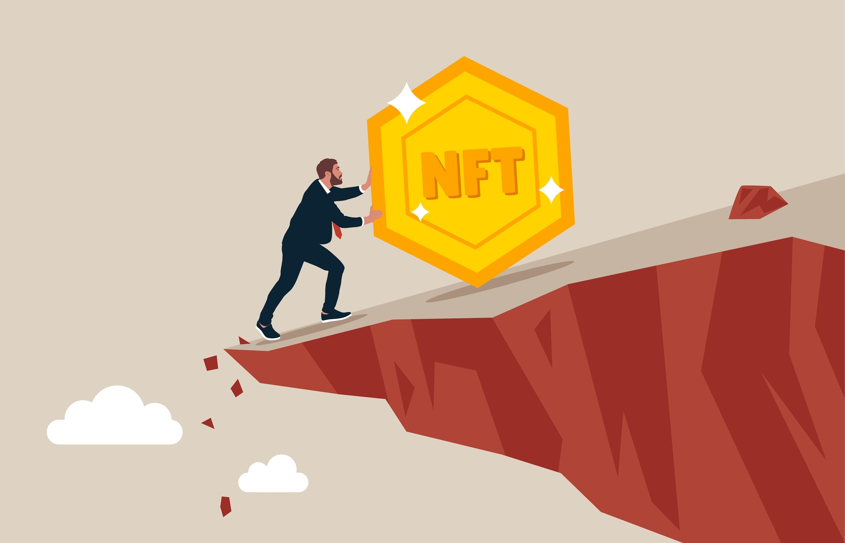 Entrepreneur investor push NFT token from falling down the cliff.