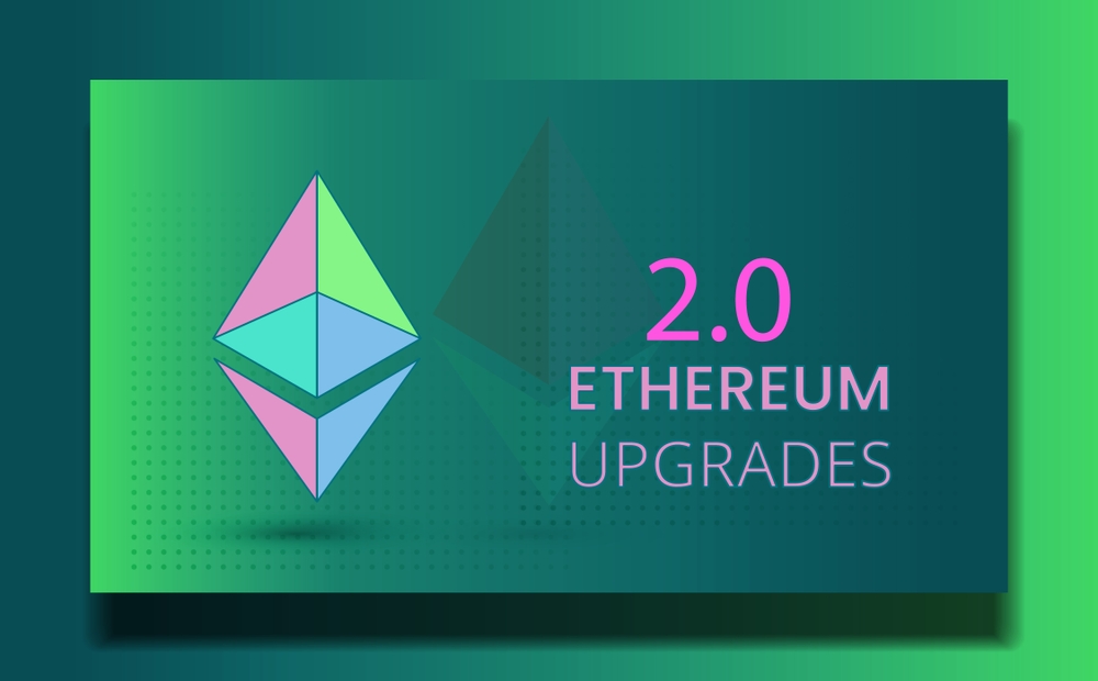 Ethereum 2.0 as Consensus layer, ether cryptocurrency symbol hovering over an isolated background.