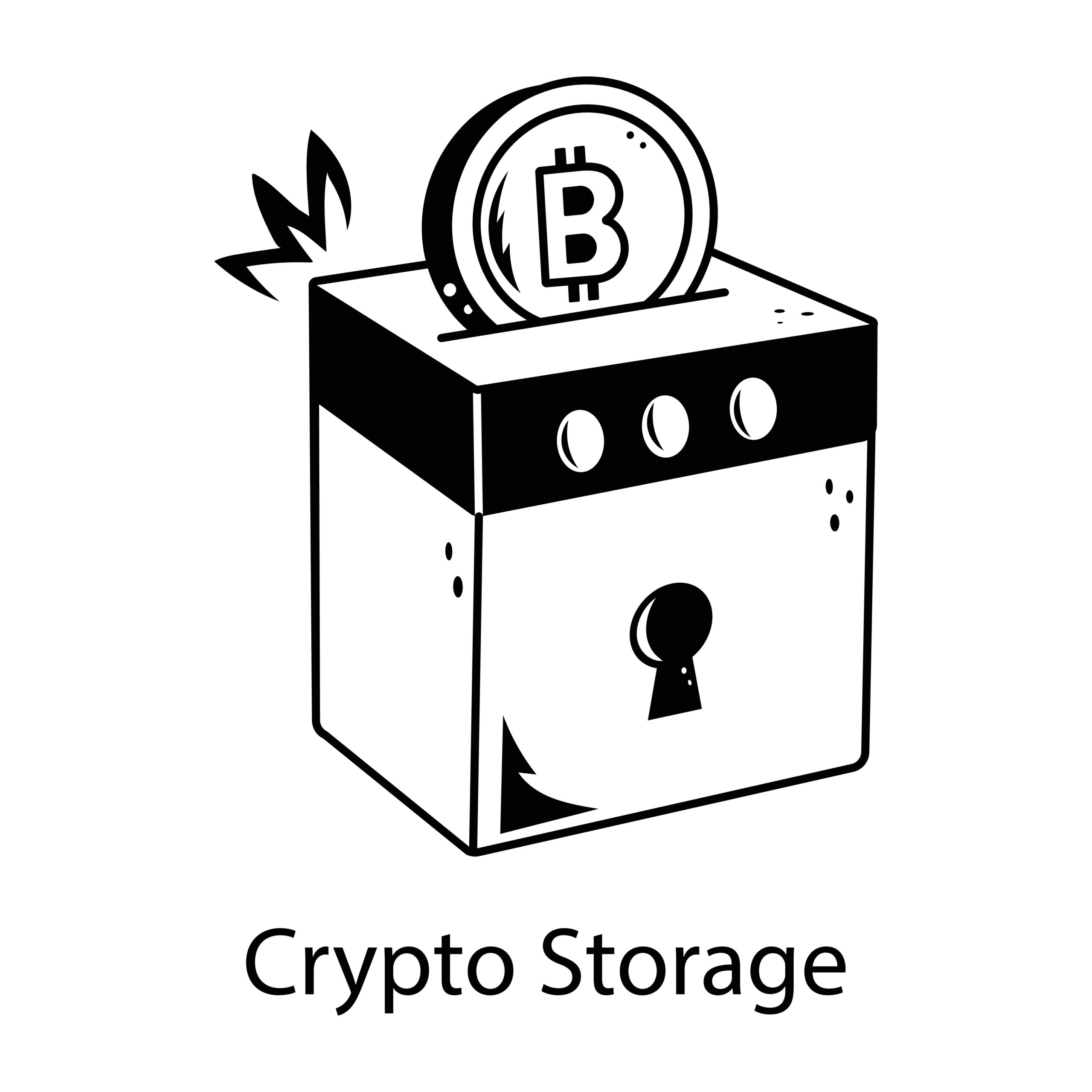 Editable hand drawn icon of crypto storage