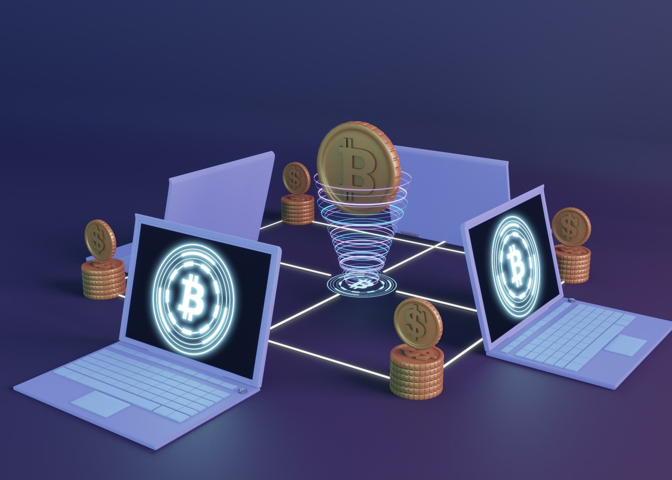 3d cryptocurrency rendering design