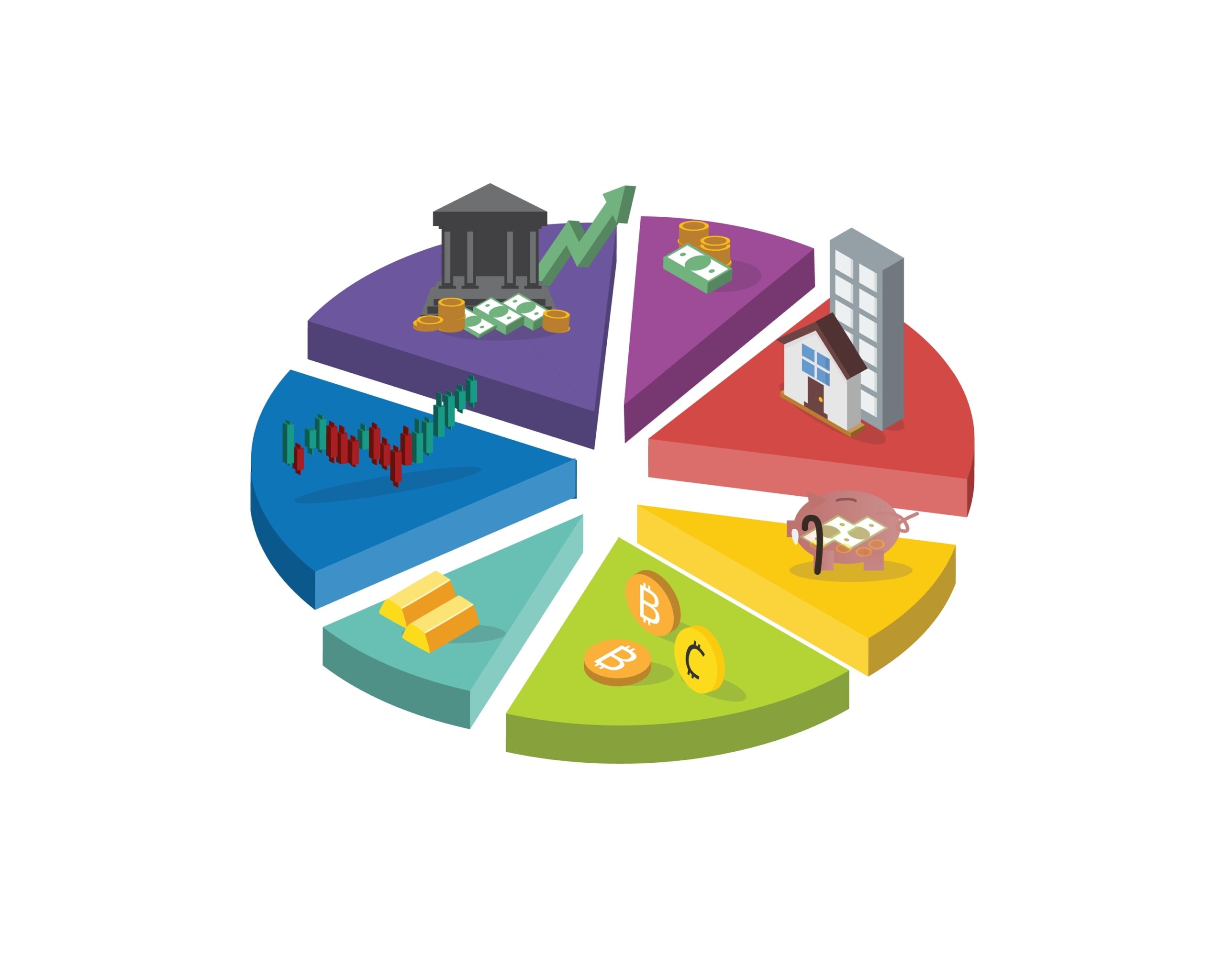 Asset allocation dividing an investment portfolio among different asset categories, such as stocks, bonds, cryptocurrency, and cash