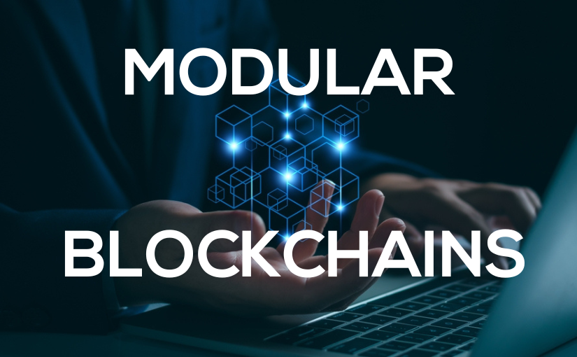 Modular Blockchains text on top of background image