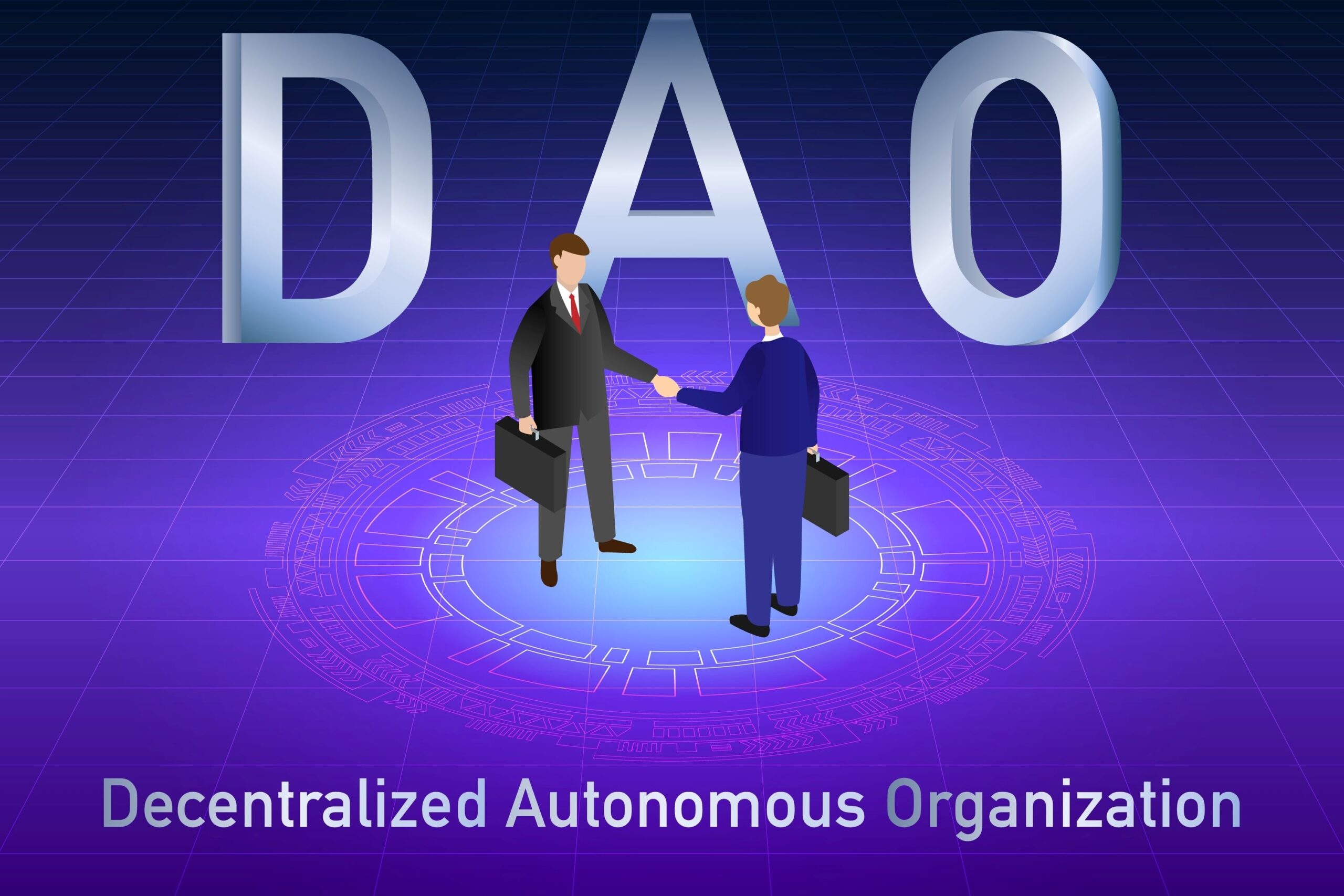 DAO, Decentralized Autonomous Organization.