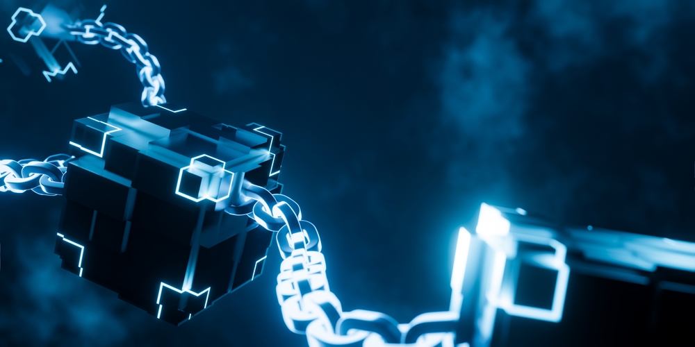 Concept blockchain technology illustration.