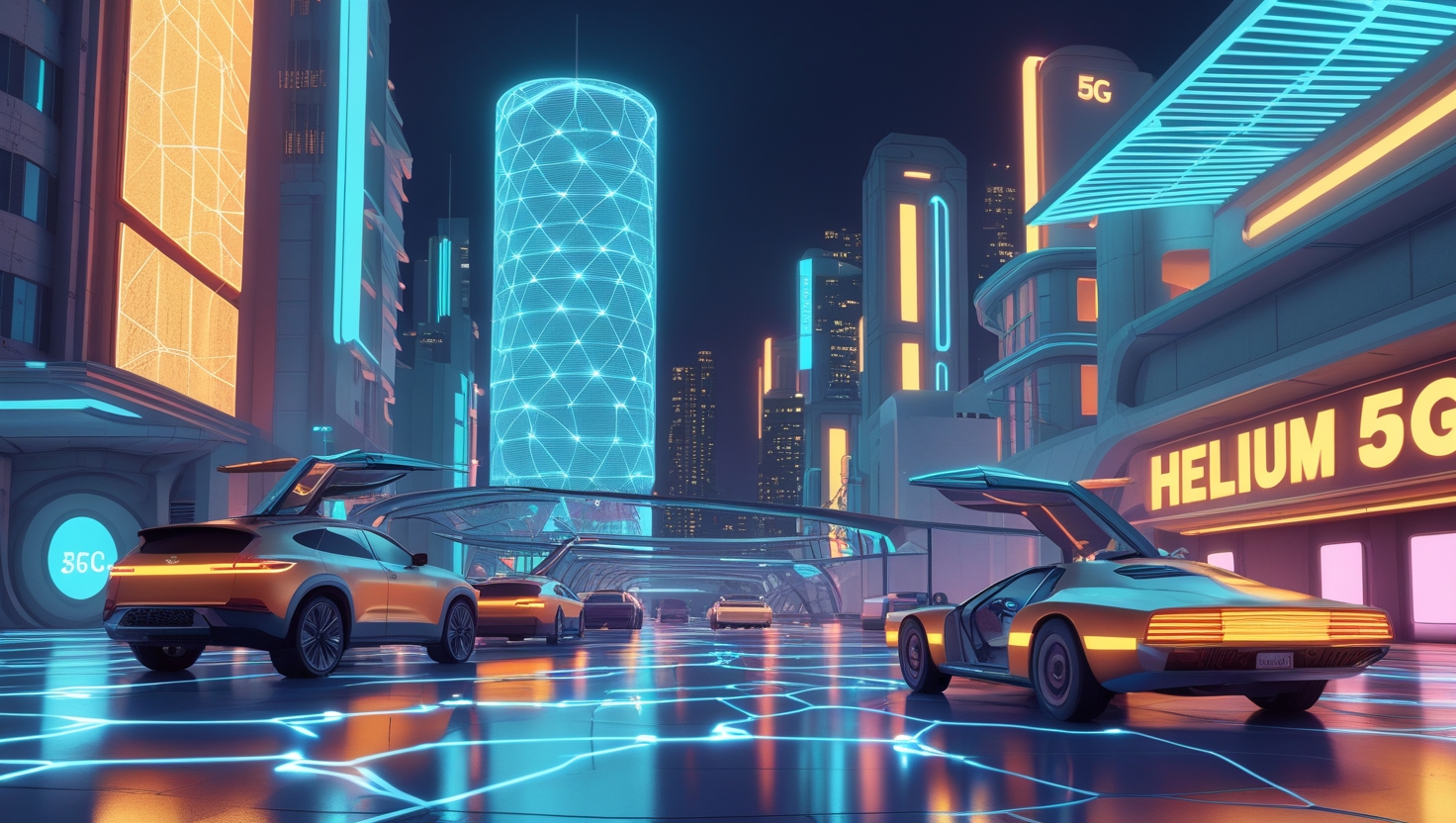 Futuristic DePIN city