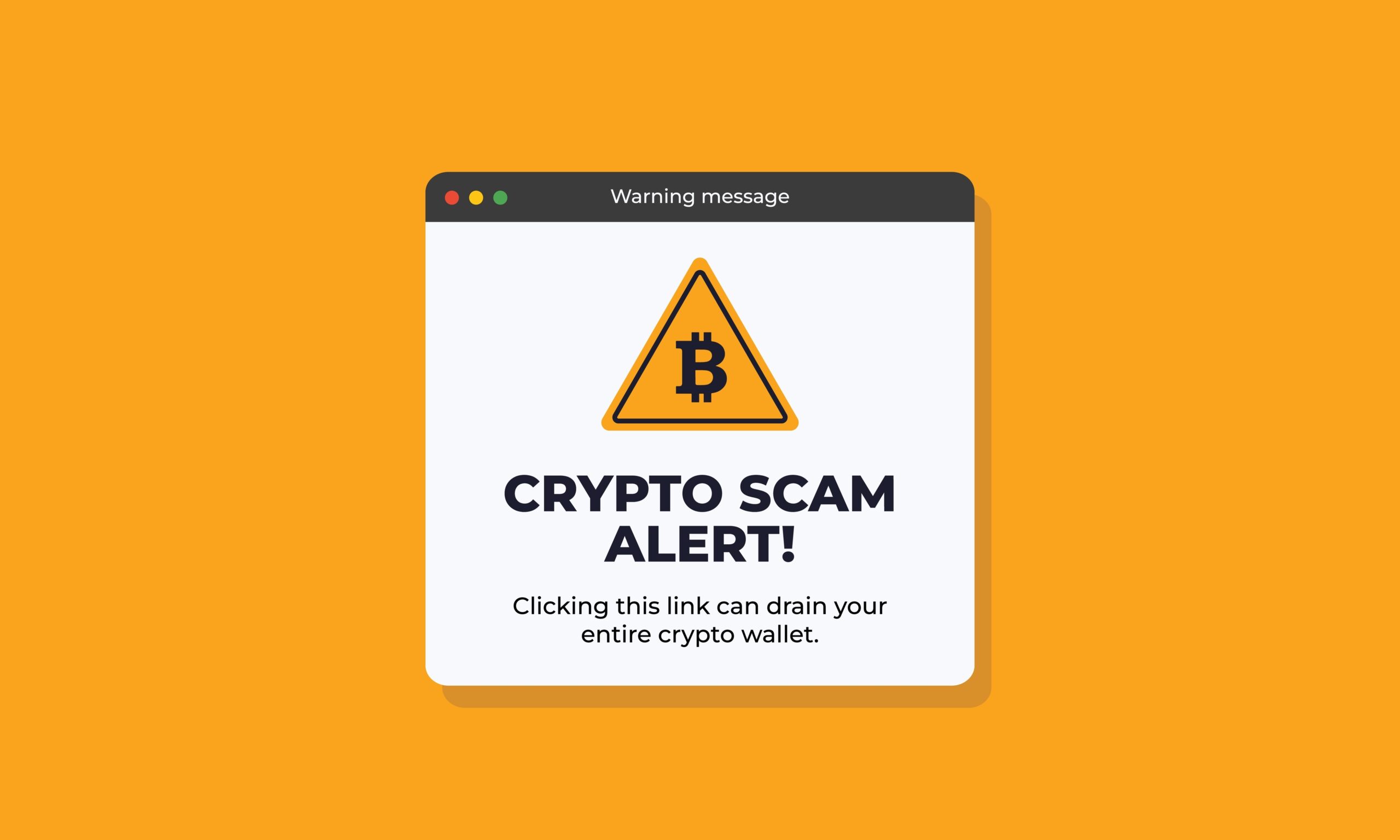 Crypto Scam Phishing Message Warning Box