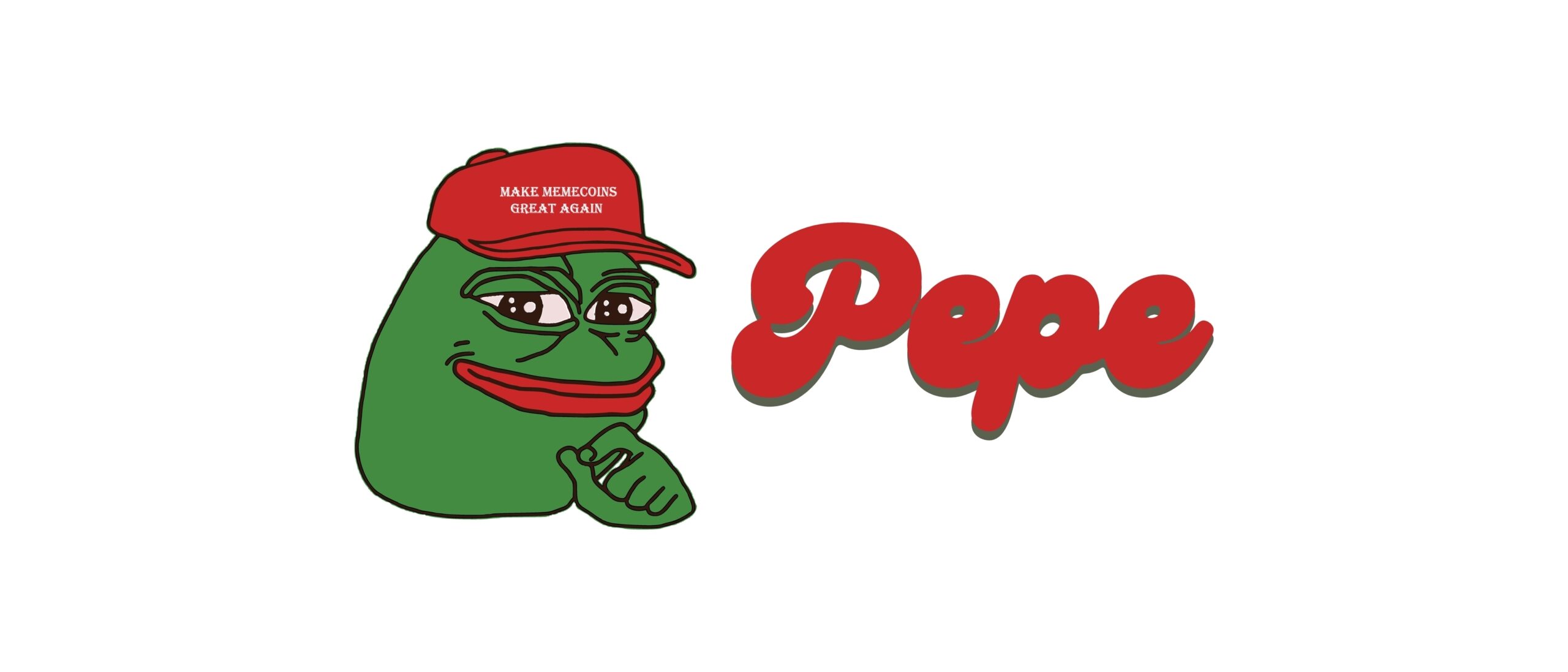 Pepe cryptocurrency PEPE Token, Cryptocurrency logo on isolated background with text.