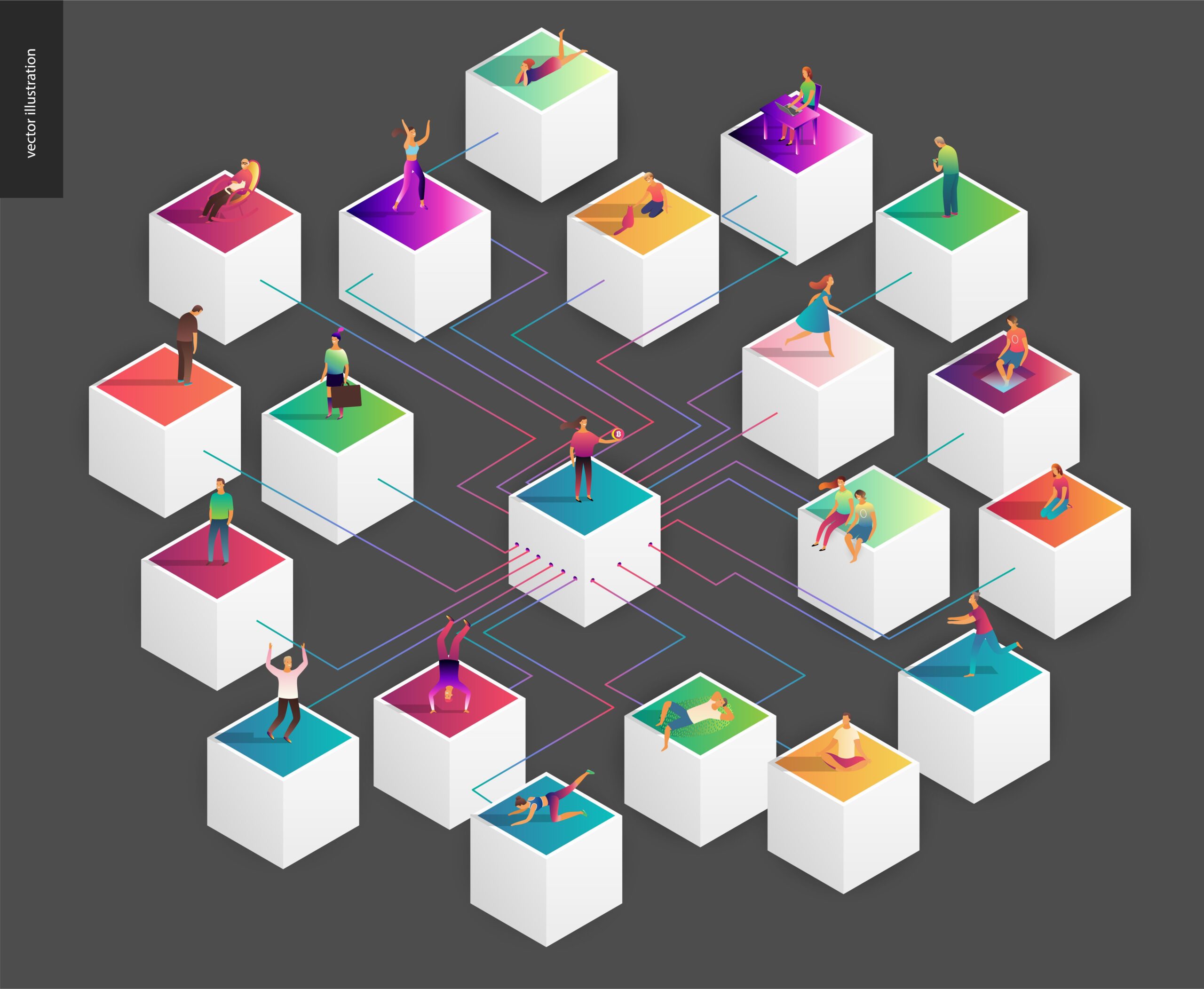Blockchain concept vector illustration