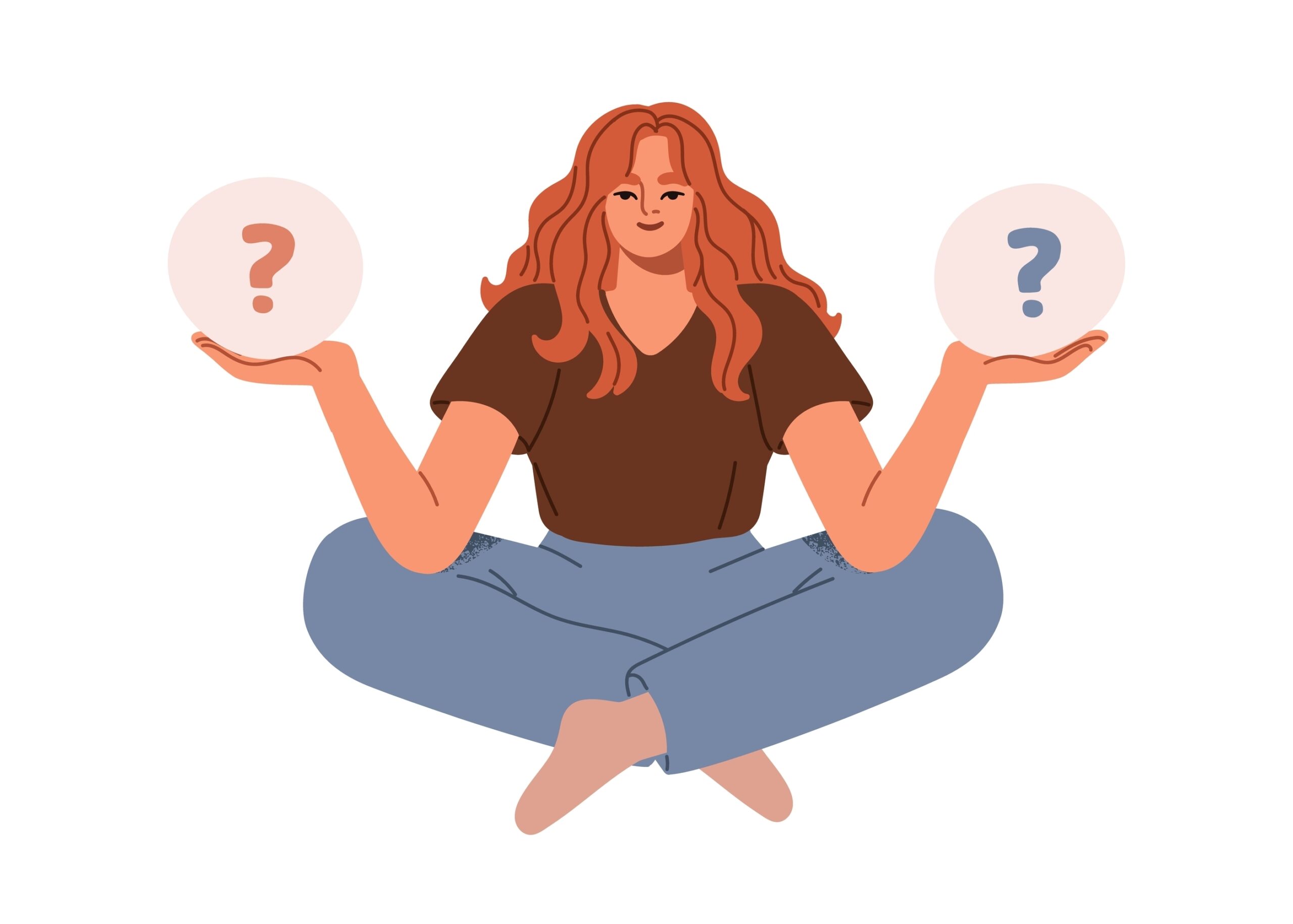 Questioning and decision-making concept. 