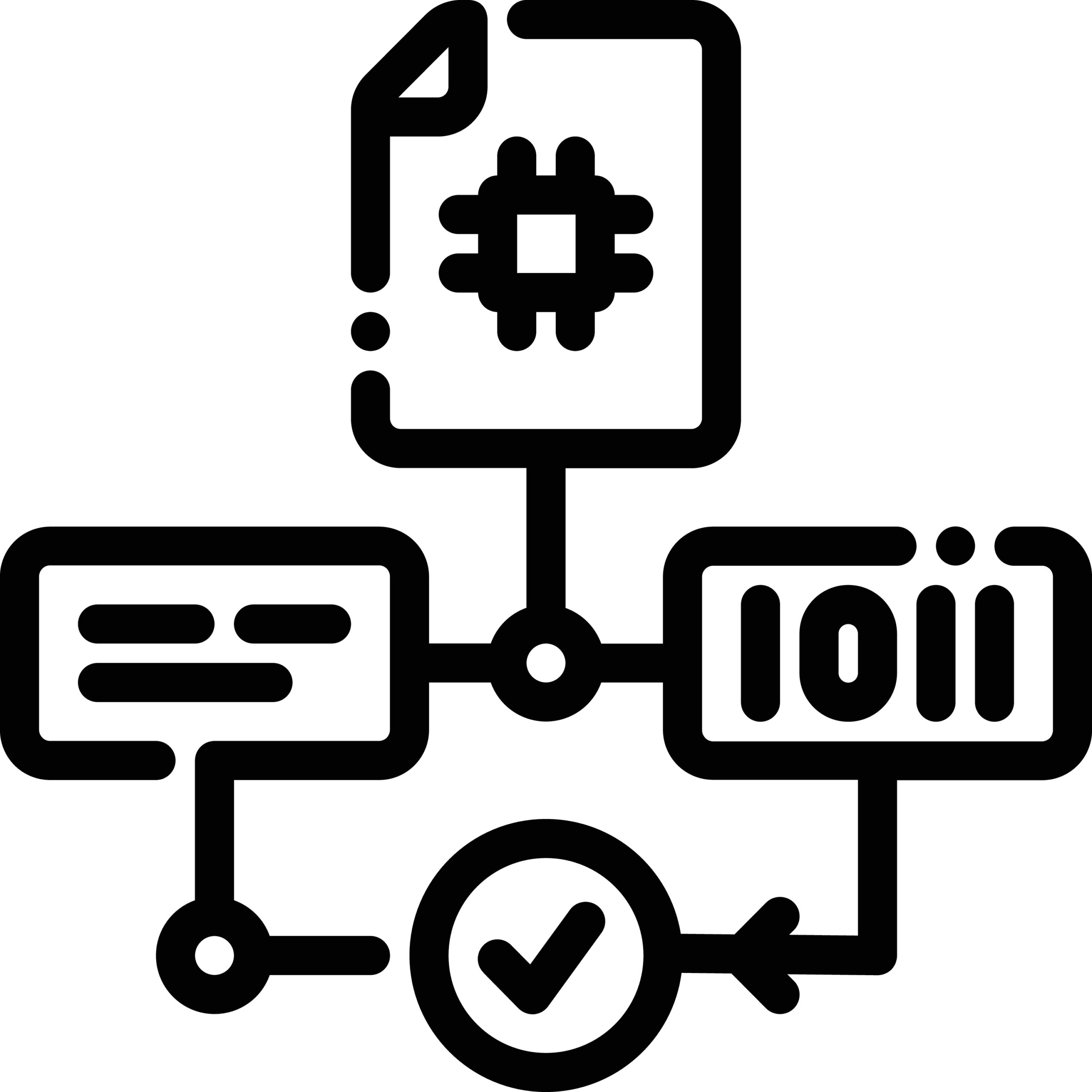 Line representation of sequential prompt logic. Used in advanced prompt design and AI chaining workflows.