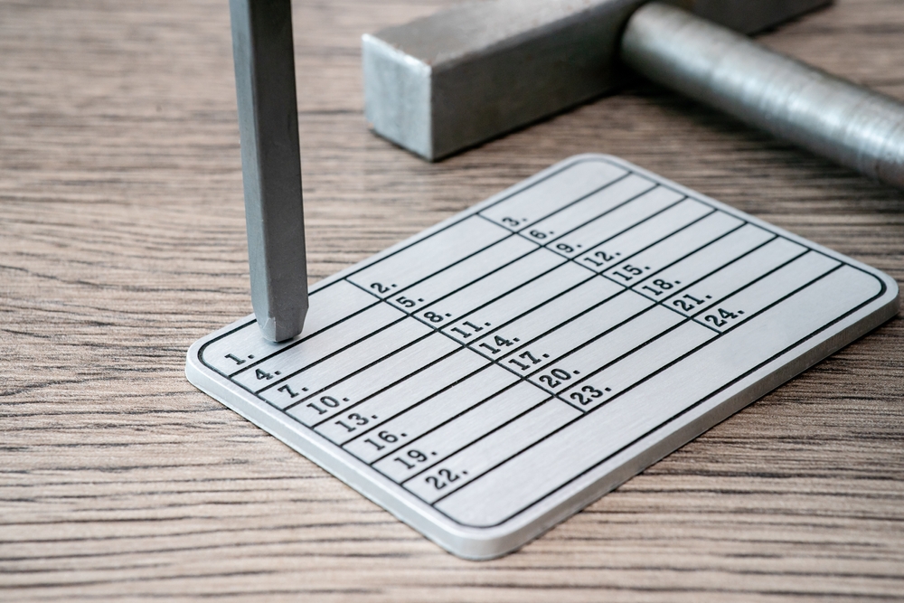 Metal plates for stamp seed phrase, secure and save password.