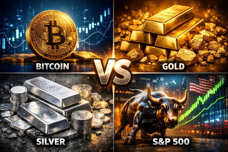Bitcoin vs Gold vs Silver vs S&P 500 Who Protects You Most