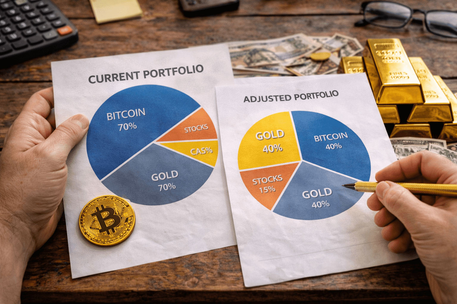 How I’d adjust a crypto-heavy portfolio if gold keeps leading