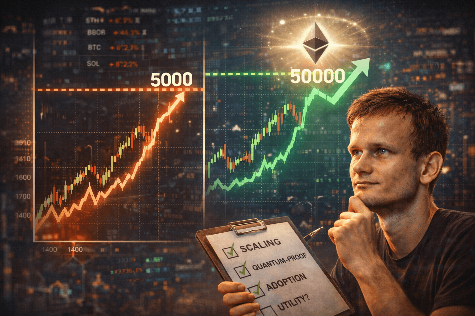 How I’d frame the “ETH to $50K in 2026” take: a simple model, not a moonshot chant
