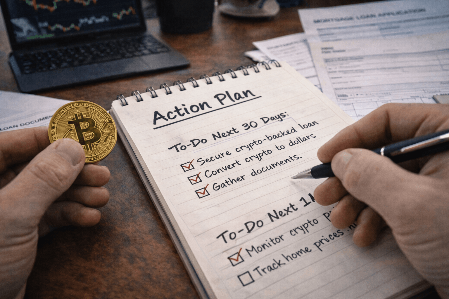 Your 30-day and 12-month action plan if you want to buy with crypto