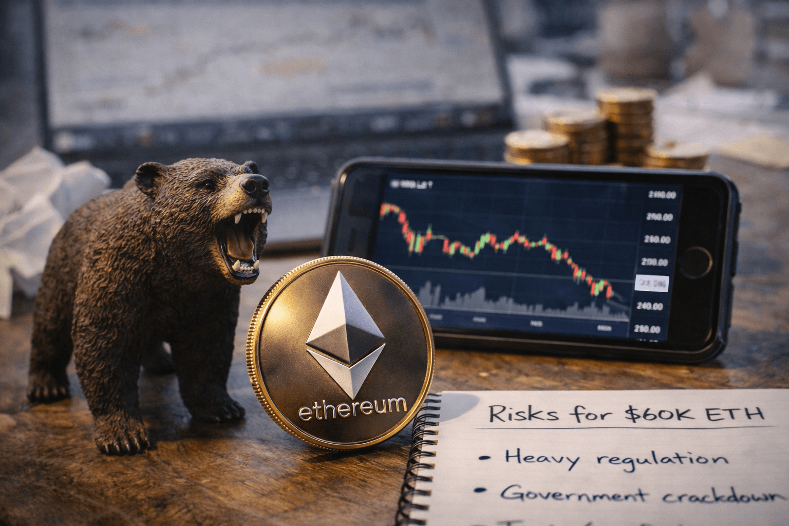 Bear case adoption grows but ETH doesn’t capture enough value (or regulation clamps down)