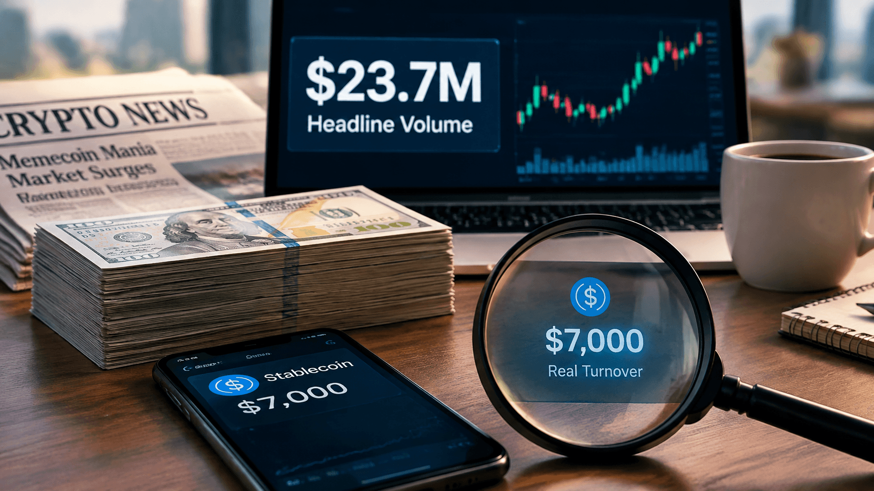 How $23.7 million of headline volume can hide roughly $7,000 of real stablecoin turnover
