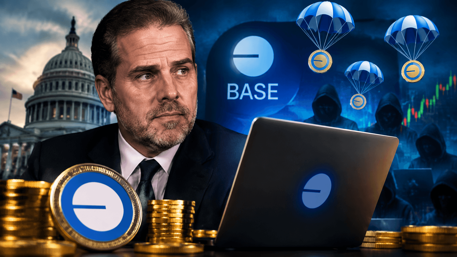 Hunter Biden’s $LAPTOP Memecoin Launches Today on Base Tokenomics, Airdrop and Copycats Explained