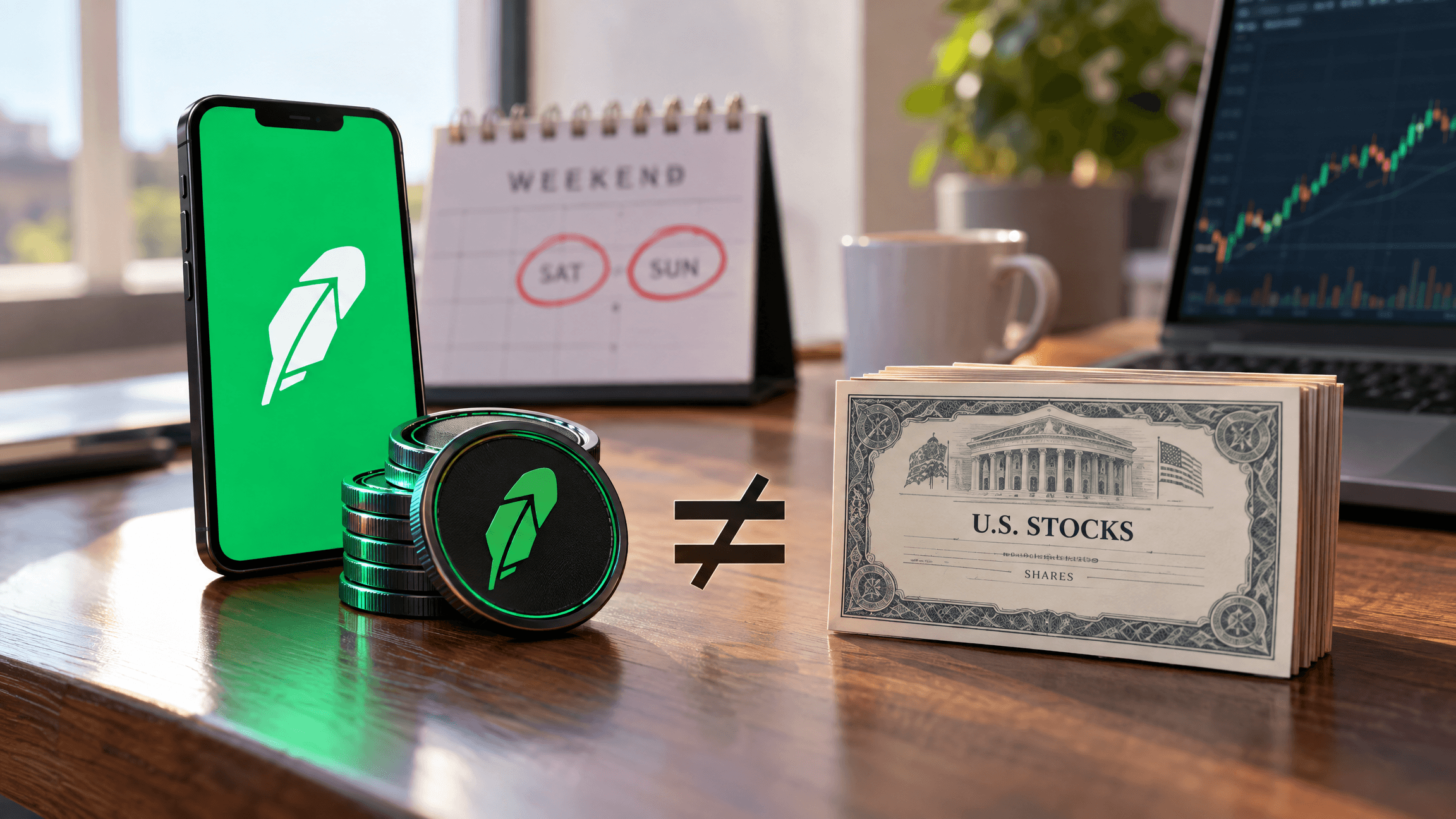Weekend U.S. stocks are not Robinhood stock tokens.