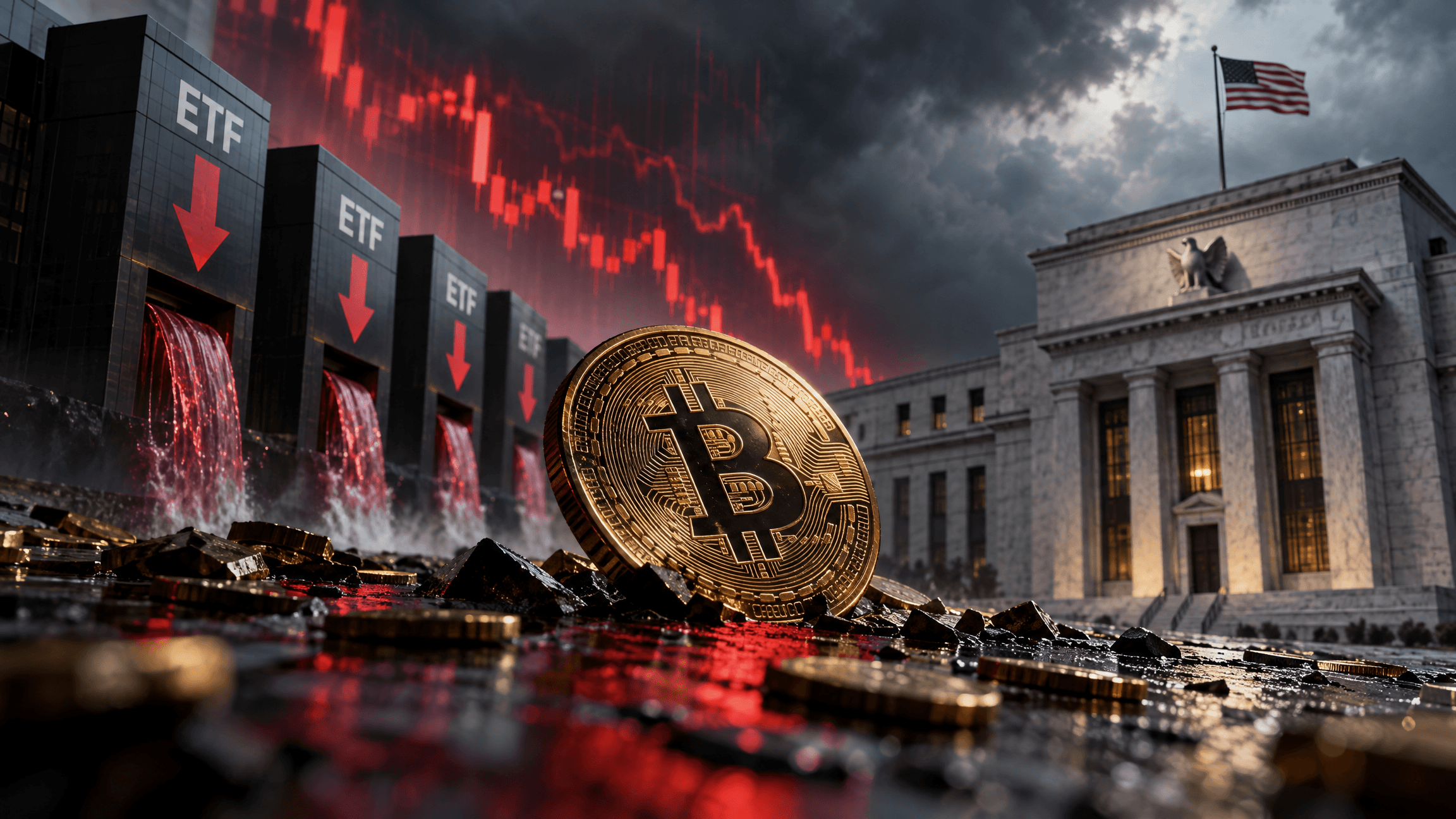 Why Bitcoin Fell Below $80K ETF Outflows, Liquidations and the Fed.