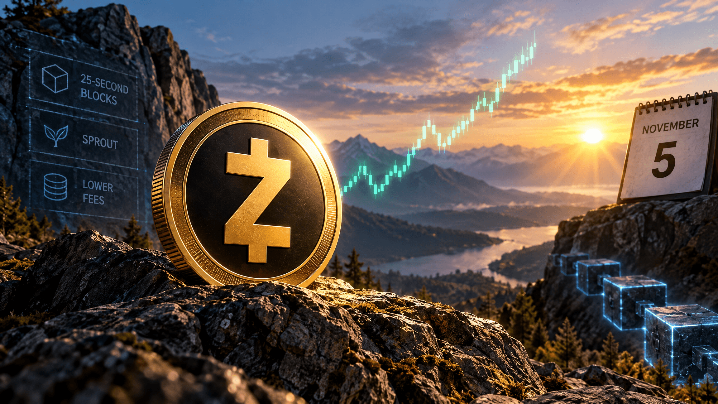 Zcash NU7 ZEC Rallies as November 5 Target Nears—What 25-Second Blocks, Sprout and Fees Mean